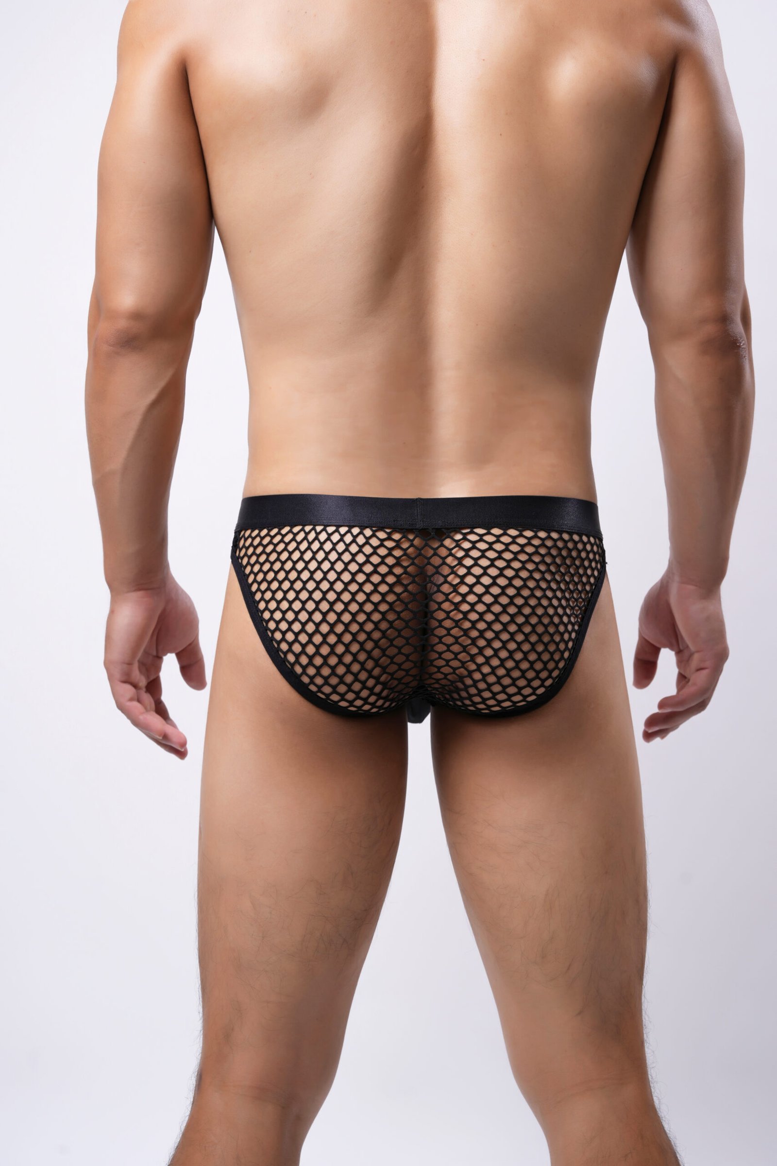 Mesh Briefs with Sheer Pouch — Series Overview-Black - Image 7