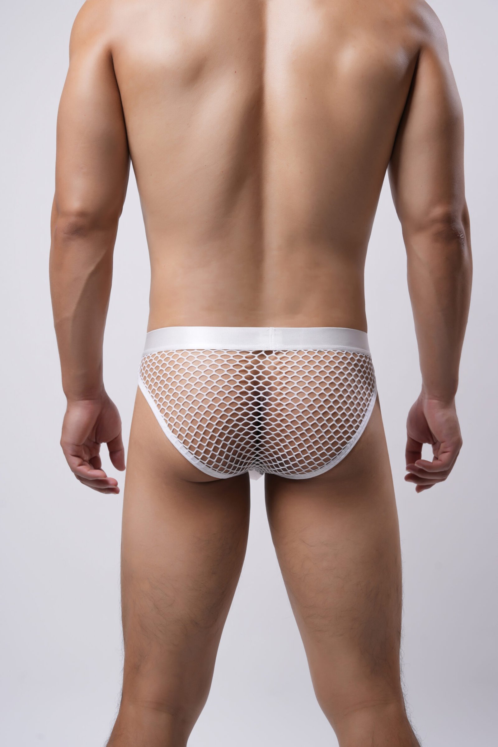 Mesh Briefs with Sheer Pouch — Series Overview-White - Image 6