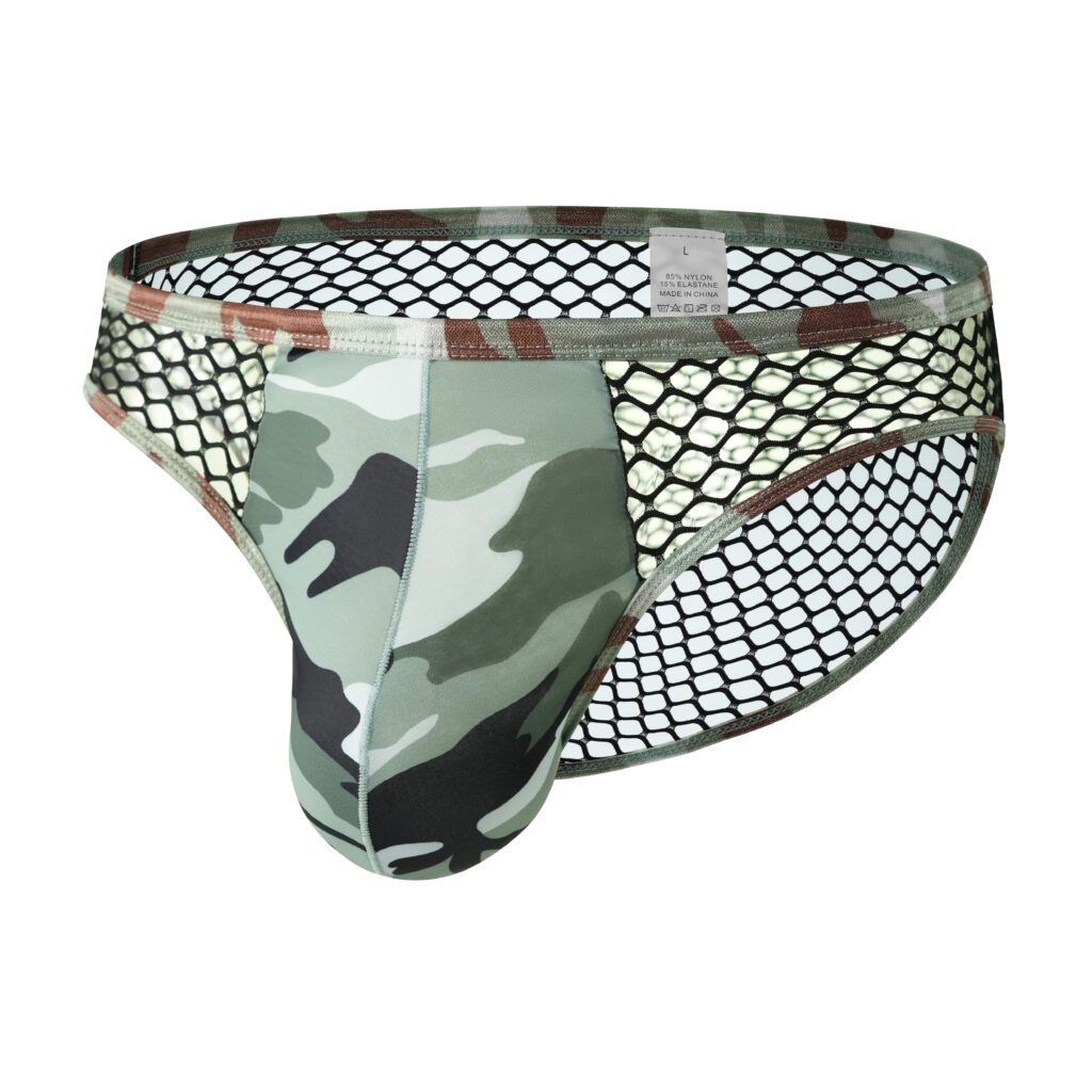 Black Mesh Brief Series (Camouflage Light Green)