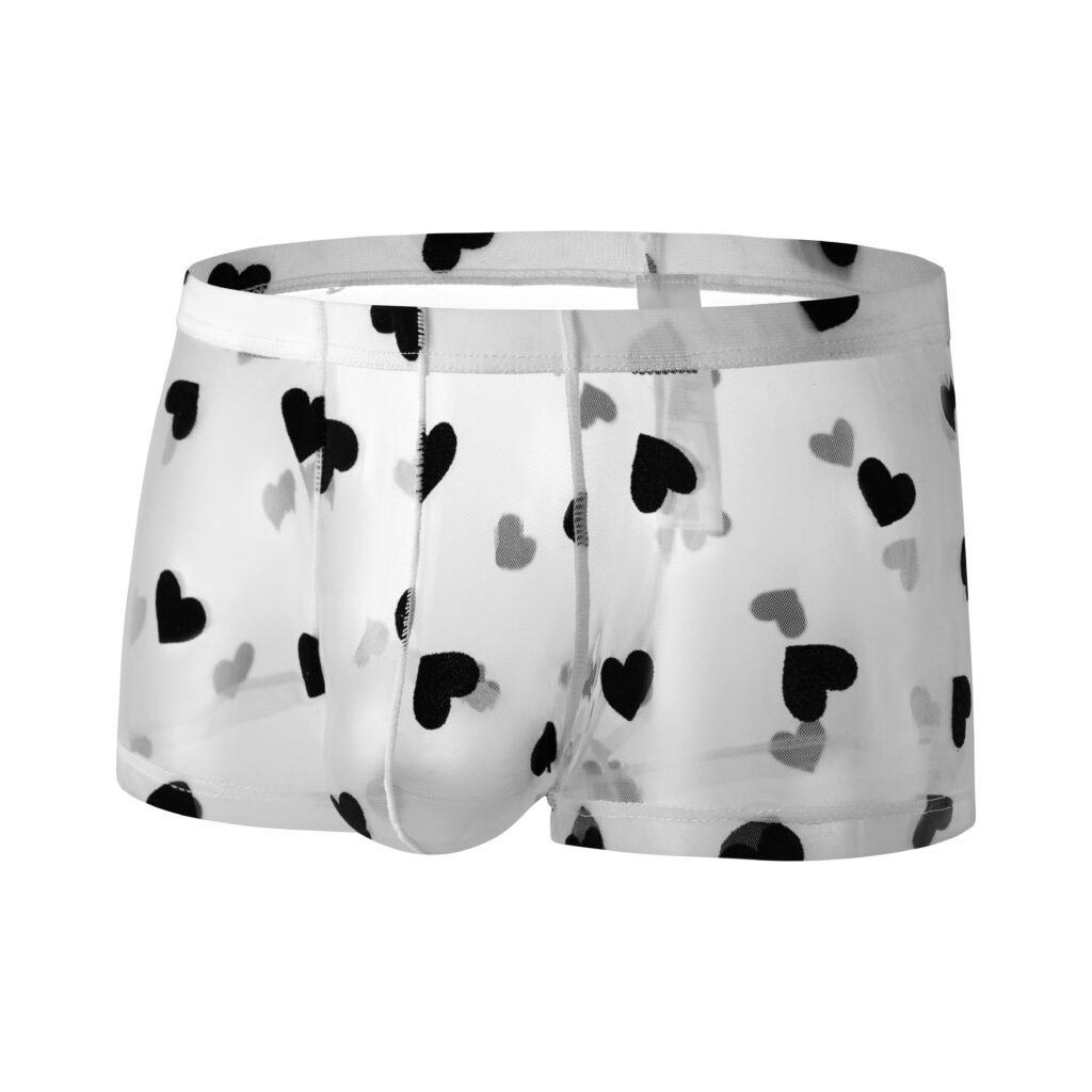 Mesh Boxer Shorts Series (Black Heart Design)