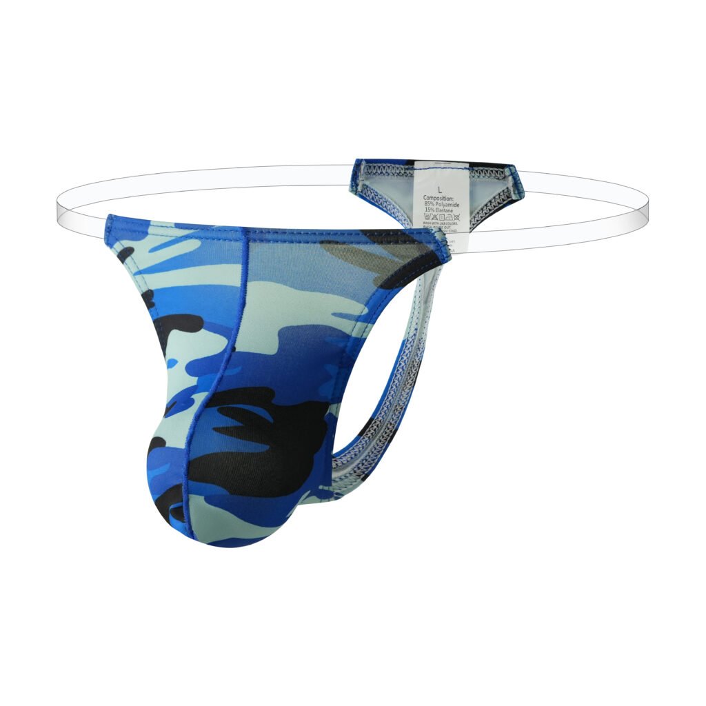 Transparent Belt Thong Series (Blue Camouflage)