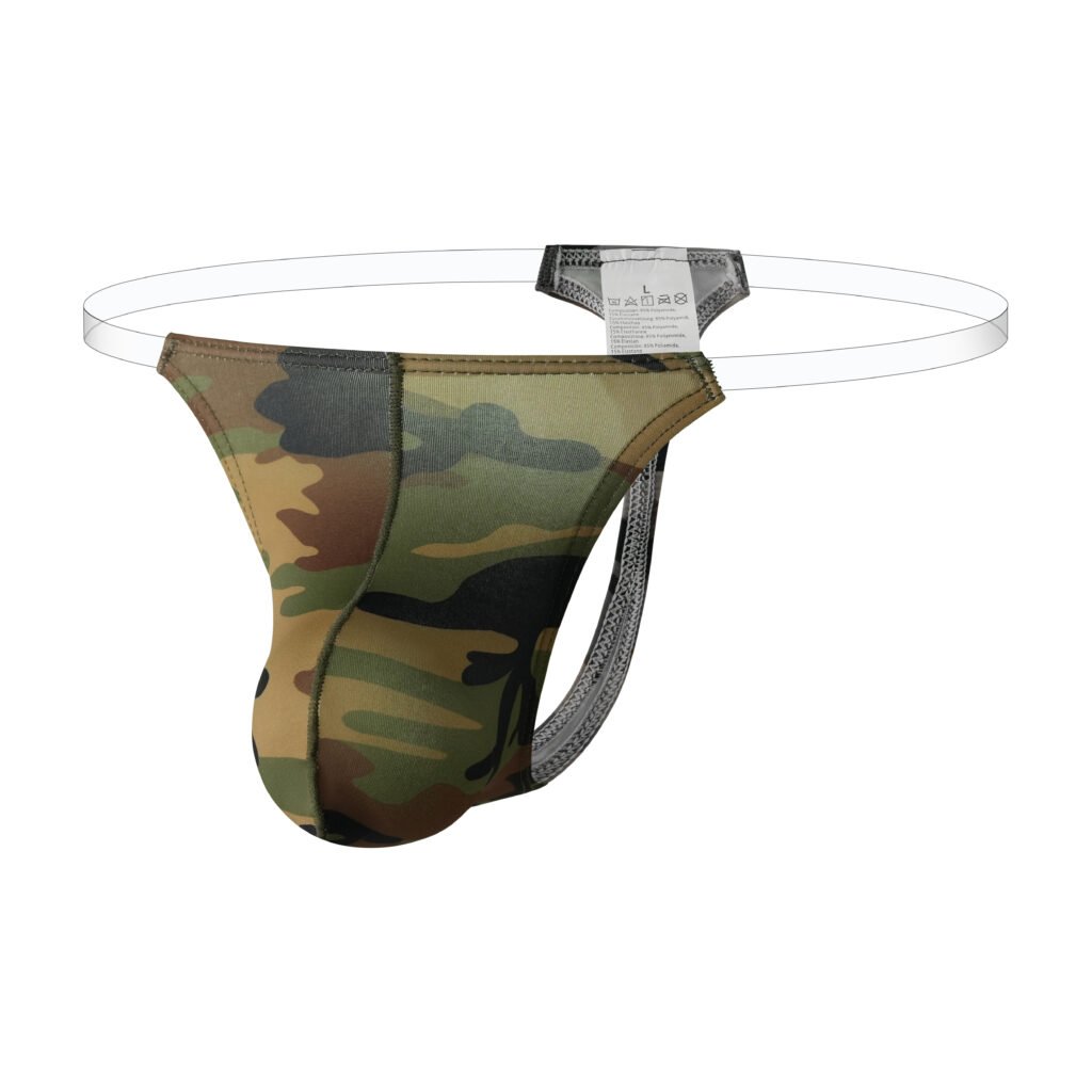 Transparent Waistband Thong Series (Jungle Green Camouflage)