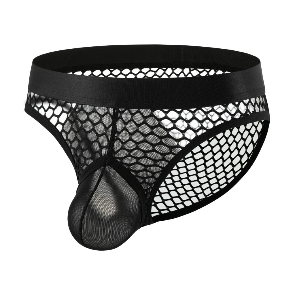 Mesh Briefs with Sheer Pouch — Series Overview-Black